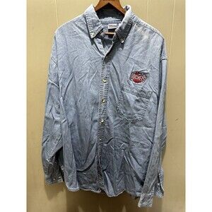 Vintage True Fan Sportswear Blue DENIM Houston ROCKETS Basketball NBA Shirt Lg